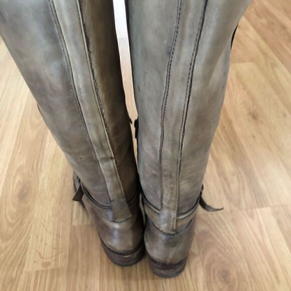 BED STU Brown Tan Leather Cobbler Series Handmade Tall Knee Boots Distressed - Picture 6 of 14